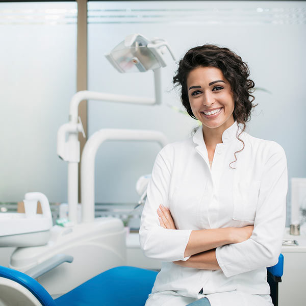 dentist posing at office