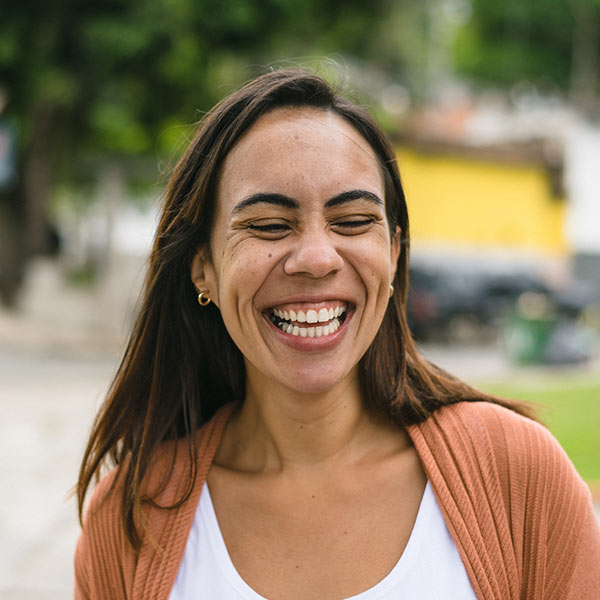 woman smiling'